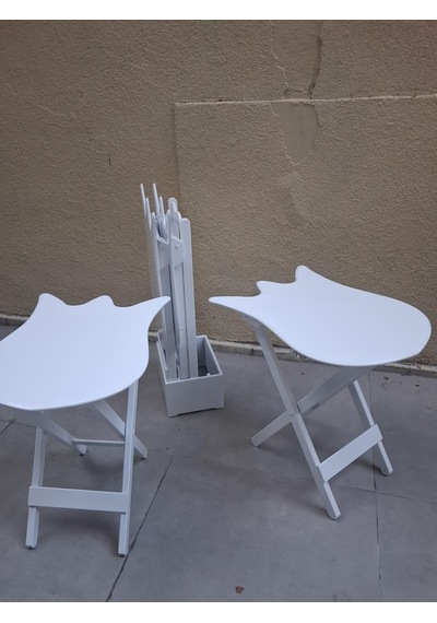 Zigon Çanta 90539 Lale Model Dörtlü Takım Ahşap Mdf Beyaz Renk El Yapım Beyaz