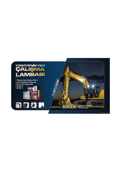 Çalışma Lambası Ledli Yuvarlak 22-27W 9 Ledli Niken Eco