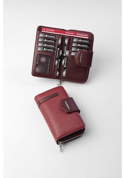 Cengiz Pakel Orta Boy Desenli Kadın Cüzdan - 65256a - Bordo 65256a-bordo