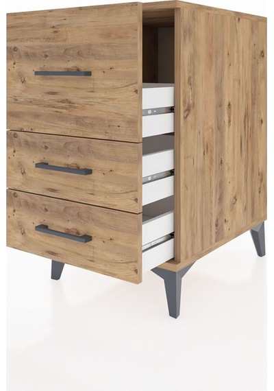 Kronos Komodin 3 Çekmeceli 44x59x80 Çam-çam Çam