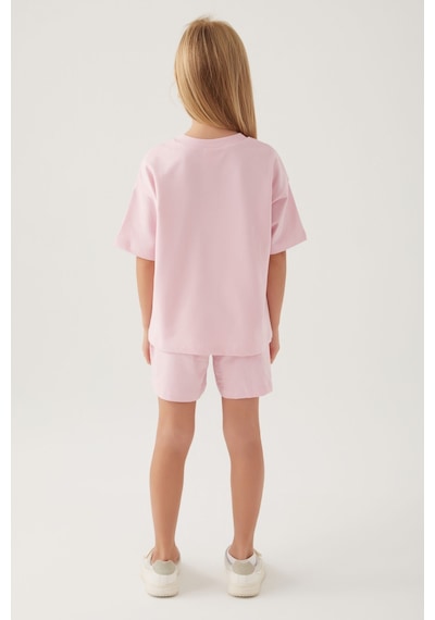 Rolypoly Holiday Toz Pembe Kız Çocuk Şort Takım 5274-42925 Pembe