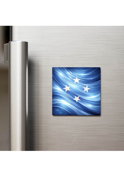 Mikronezya Micronesia Abstract Ülke Bayraklı Buzdolap Magneti - 9x9 Cm
