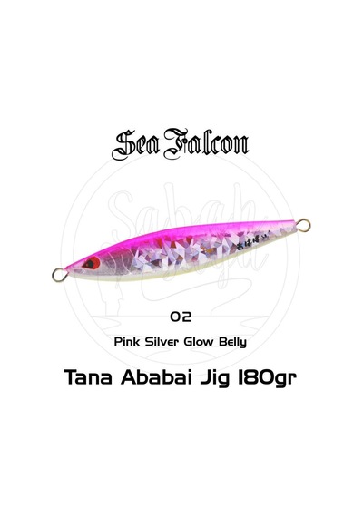 Sea Falcon Ababai Jig 180Gr 02 Pink Silver Glow Belly