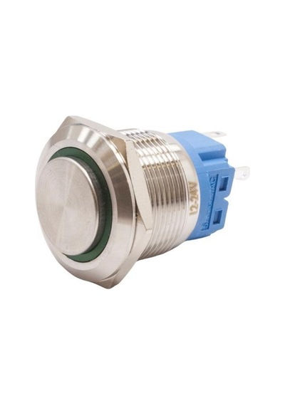 Motorobit 22B-G1Z-E 22Mm Çıkık Anahtarlı Işıklı Metal Buton - Yeşil