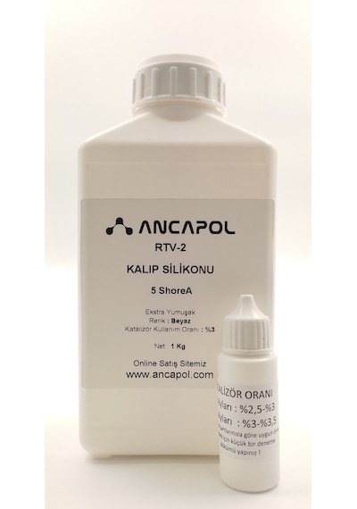 Rtv-2 Kalıp Silikonu 1.kalite Beyaz 5 Shore A 1 Kg