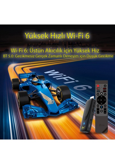 8k Ultra Hd Android Tv Stick 5g Wifi Bluetooth 4 Çekirdek Akıllı Tv Dönüştürücü