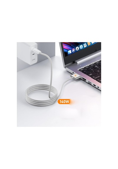 Apple Macbook Usb-c İle Uyumlu, Magsafe 3 Hızlı Şarj Kablosu, 2 Metre, Beyaz
