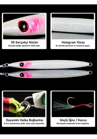 Jig, Zoka, Suni Yem, Glow Uv Metal Jig, 60gr 10cm Razor 60