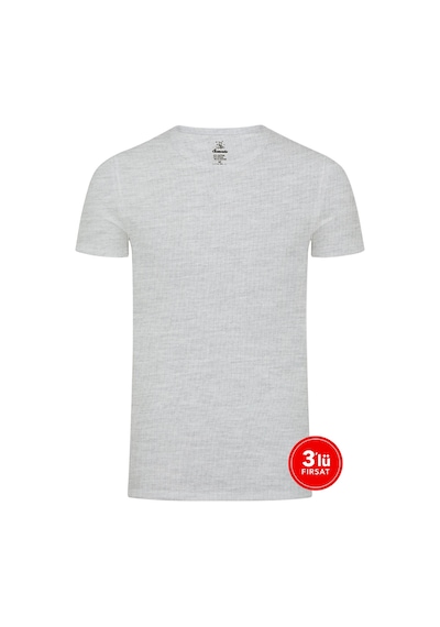 Sementa SAM Erkek Modal Sıfır Yaka Tshirt 3'lü Paket - Melanj Sementa SAM Erkek Modal Sıfır Yaka Tshirt 3'lü Paket - Melanj