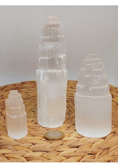 Selenit Taşı Üçlü Kule Set 6-10-15cm