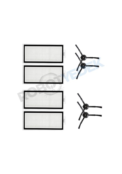 Roborock Q5 Pro, Q5 Pro Plus Uyumlu Yedek Hepa Filtre Ve Yan Fırça-8 Parça