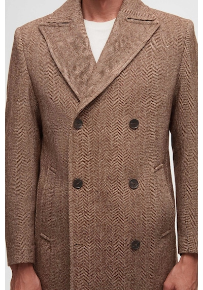 D's Damat Ds Damat Regular Fit Kahverengi Balıksırtı Kruvaze Palto 3hf0832200151 Kahverengi