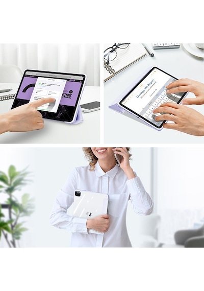 Dux Ducis Apple Uyumlu iPad  Pro 12.9 2022-2021-2020-2018 Kapaklı Kılıf Pembe