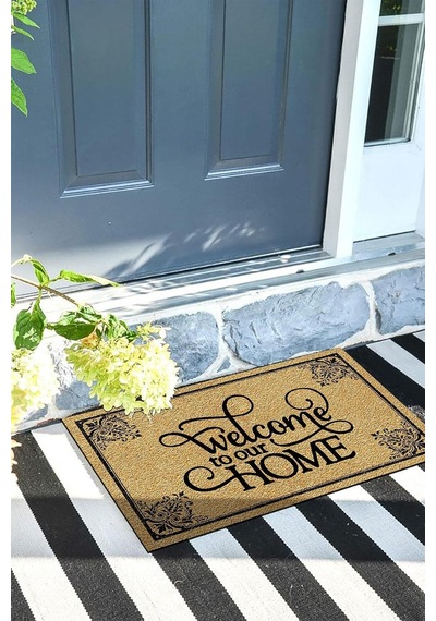 Tr Welcome Home Kapı Önü Paspası Dekoratif Kapı Paspası Dış Mekân Paspas Ev İçi Paspası 45x70cm Genel