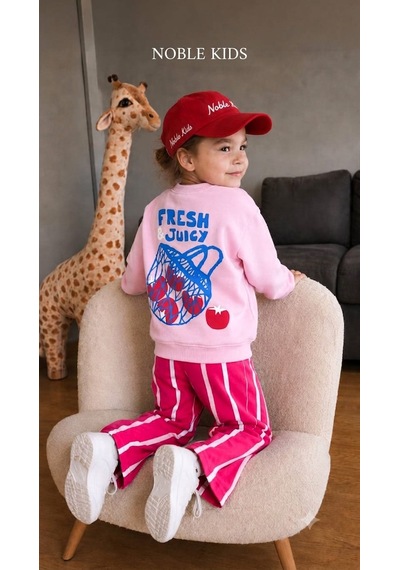 Superbaby Noble Kids Pembe "fresh & Juicy" Baskılı 3 İplik Şardonsuz Rahat Kesim Çocuk Takımı Superbaby Noble Kids Pembe "fresh & Juicy" Baskılı 3 İplik Şardonsuz Rahat Kesim Çocuk Takımı