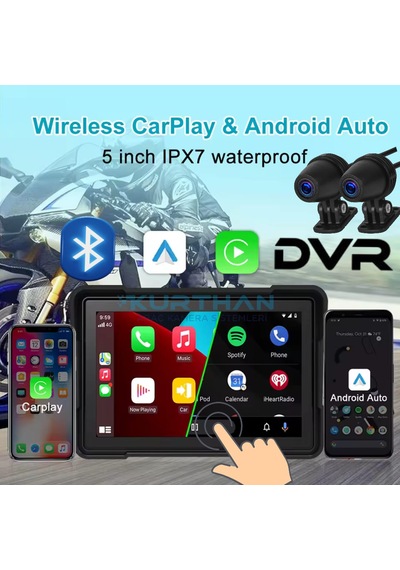 5 İnç Dokunmatik Moto Dvr Carplay Ve Android Auto Türkçe Menü