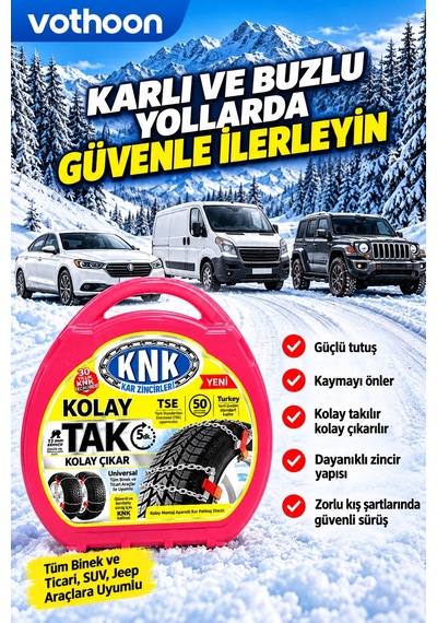 Kolay Tak Çıkar Kar Zinciri 12 Mm Binek, Hafif Ticari, Suv Ve Jeep Araçlara Uyumlu Pratik Montaj Aklby-bsva58 Diğer