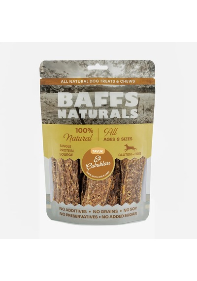 Baffs Naturals Tavuk Mini Et Çubukları %100 Doğal Köpek Ödül Maması 100 G