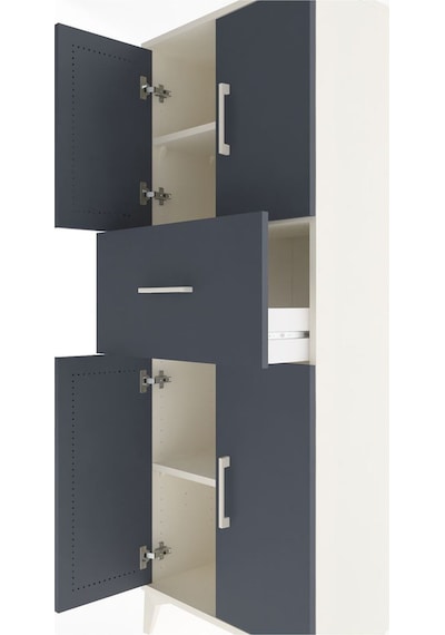 Arges Dolap 2 Raflı Tek Çekmeceli 4 Kapaklı 60x30x163 Aytaşı-antrasit Aytası