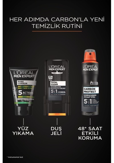 Lexroo Men Expert Pure Charcoal Cilt Problemlerine Karşı Savaşan Yüz Yıkama Jeli 100 Ml