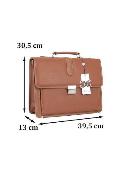 Case Club Laptop Evrak Çantası 14 İnç - 15,6 İnç Kilit Mekanizmalı Omuz Askılı Taba