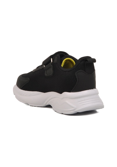 Siyah Sarı Fileli Cırtlı Unisex Çocuk Spor Ayakkabı Ruffon P Siyah-Sarı