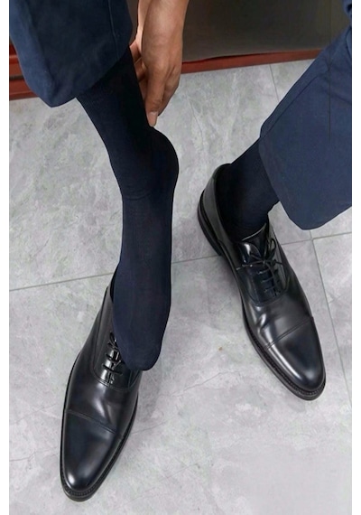 Ozzy Socks 6 Çift Yumuşak Dokulu Erkek Lacivet Bambu Dikişsiz Soket Çorap Seti Lacivert
