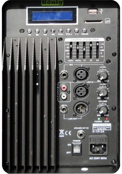 König K-1415A 15 Inc 400W Usb.Sd Aktif Kabin