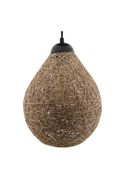 Tek-iş 30 Cm X 36 Cm X 96 Rustik Jüt Halatlı Sarkıt Lamba Avize Keten Ip Başlık Küre Top Sarkıt Avize Damla