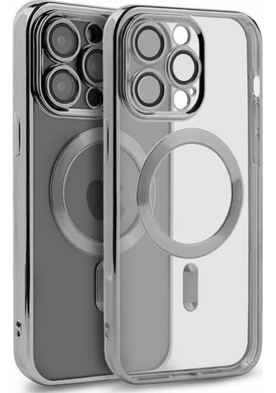 Apple Uyumlu iPhone 15 Pro Uyumlu Kılıf Kross Magneticsafe Kapak - Gümüş