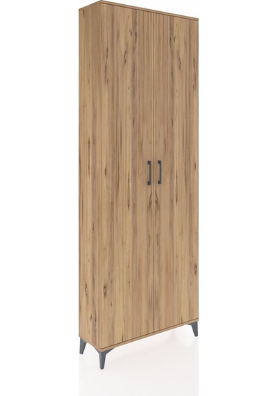 Arges Dolap 2 Raflı 2 Kapaklı Tek Askılı 88x30x243 Çam-çam Çam