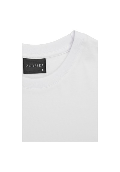 Goffra Kadın Vision Bisiklet Yaka Premium Kalite Yoğun Dokulu Pamuklu T-shirt Beyaz W101-r0220-01