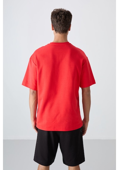 Tommy Life Fiesta Pamuklu Kalın Yumuşak Dokulu Oversize Fit Baskılı Erkek T-shirt - 88324 Kirmizi Tommy Life Fiesta Pamuklu Kalın Yumuşak Dokulu Oversize Fit Baskılı Erkek T-shirt - 88324 Kirmizi