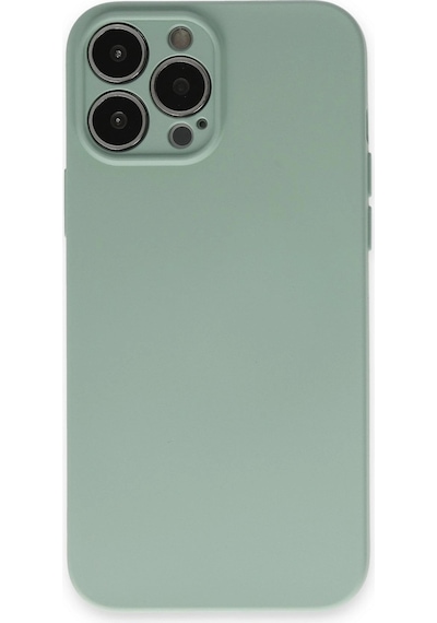 Apple  Uyumlu  iPhone 13 Pro Kılıf Nano İçi Kadife Silikon Su Yeşili