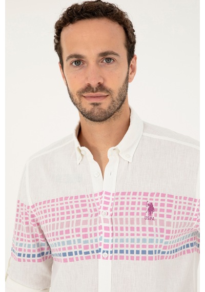 U.s. Polo Assn. Erkek Menekşe Gömlek Desenli 50283773-vr037 Menekşe