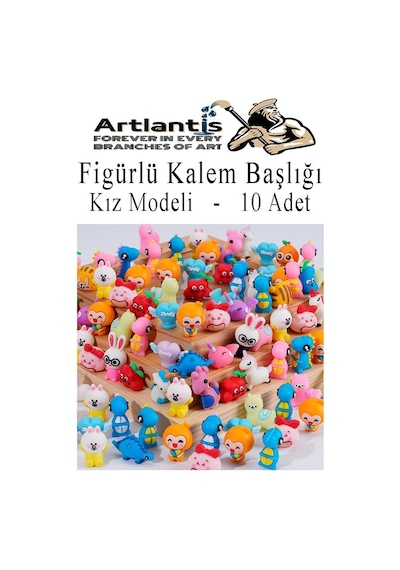 Kalem Başlığı Figürlü 10 Adet Kalem Süsü Kızlar İçin Değişik Karkatür Hayvan Silikon Kalem Başlığı Sevimli Kalem Başlıkları