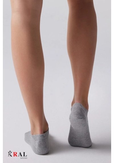 Kral Socks Unisex 6 Çift Sneakers Pamuklu Terletmez Çorap Gri