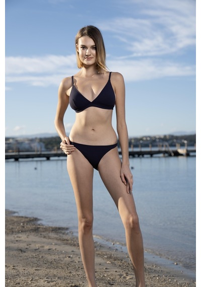 Estiva Bantlı Toparlayıcı Üçgen Bikini Takımı - Siyah
