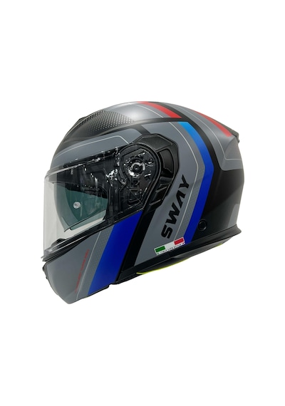 Sway Xbyc 917 Kore Full Face Çene Açılır Motosiklet Kaskı Xl Beden Black Blue Mavi - Siyah