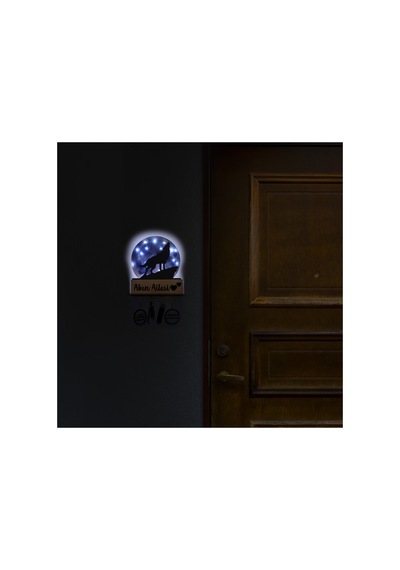 Led Işıklı Pleksi Dolunay Kişiselleştirilebilir Dekoratif Biblo Ursula Kurt Anahtar Askılığı Mavi - 737202186