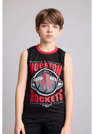 Defacto Nba Houston Rockets Bisiklet Yaka Atlet Erkek Çocuk H2956a826hsbk81 Siyah-bk81