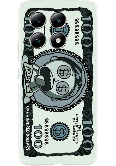 Xiaomi Mi 14t Uyumlu Morty Dolar Baskılı Silikon Kılıf Renkli