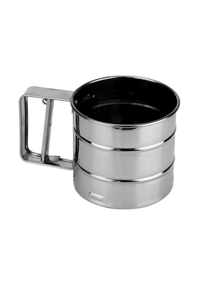 Metal Kek Ve Pasta Süsleme Aparatı Un Eleği - Pudra Şekeri Eleği Krom