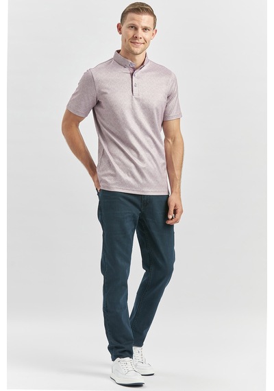 Lila Desenli Merserize Düğmeli Yaka Garnili Pamuklu Casual Slim Fit Dar Kesim Tişört 1011240164 Lila Lila Desenli Merserize Düğmeli Yaka Garnili Pamuklu Casual Slim Fit Dar Kesim Tişört 1011240164 Lila