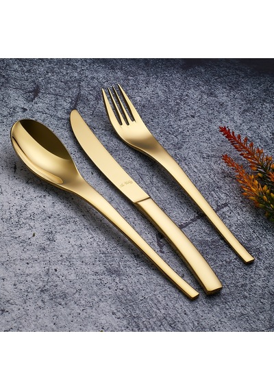 Aryıldız Jazz Pvd Gold 84 Parça 12 Kişilik Çatal Kaşık Bıçak Takımı Çok Renkli