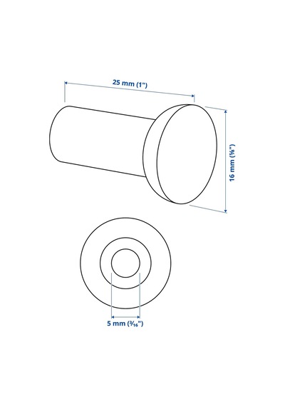 Ikea Nydala 2'li Mobilya Kulpu 16 Mm Bronz