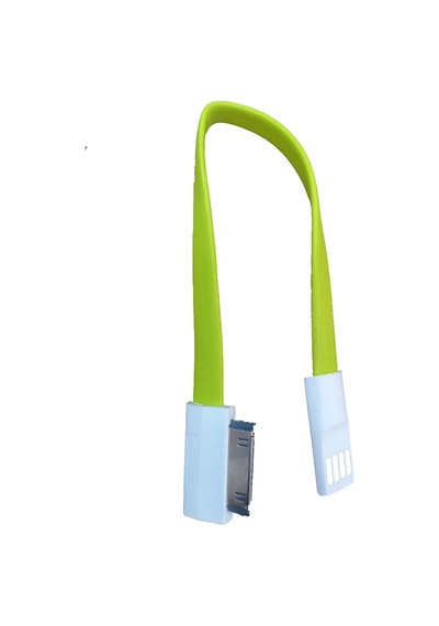 Apple Uyumlu iPhone 1,2,3,4 Kablo 3 iPod ,iPad 90 Derece Yeşil