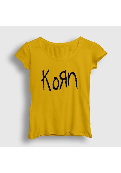 Presmono Kadın Logo Korn T-shirt Sarı