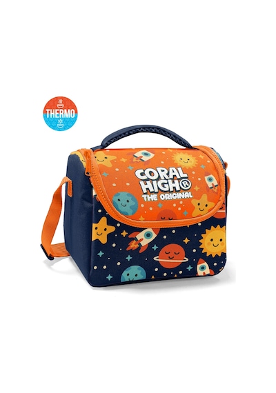 Coral High Kids Lacivert Uzay Desenli Thermo Beslenme Çantası 37160 Turuncu
