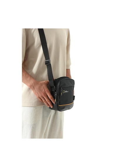 Baginn Erkek Omuz Çantası Elde Tutma 23 14 Cm Çapraz Askılı Postacı Çantası Mega Çanta Paraşüt Kumaş Siyah